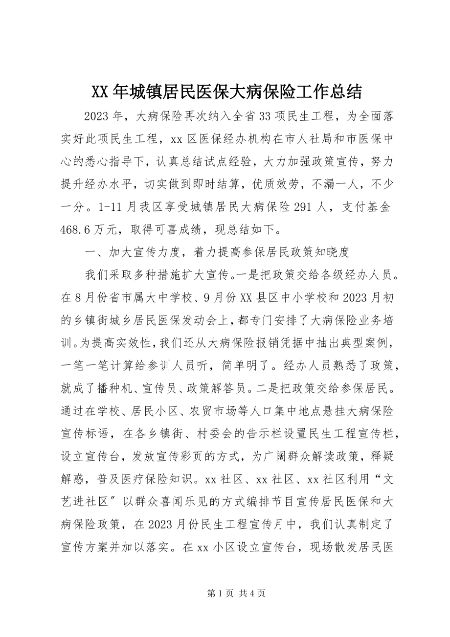 2023年城镇居民医保大病保险工作总结.docx_第1页