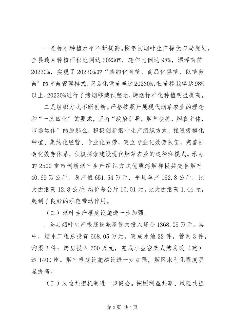 2023年县长在烤烟生产工作会议上的致辞.docx_第2页