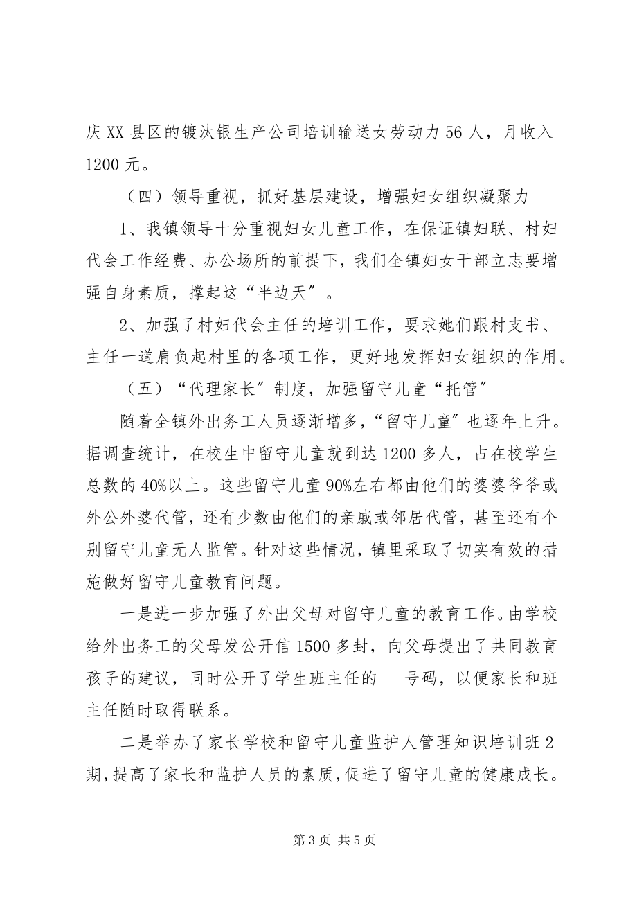 2023年乡镇妇联工作的汇报材料.docx_第3页