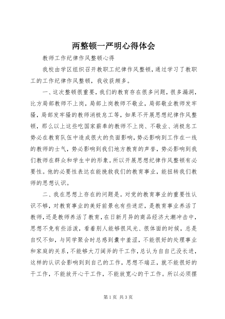 2023年两整顿一严明心得体会.docx_第1页