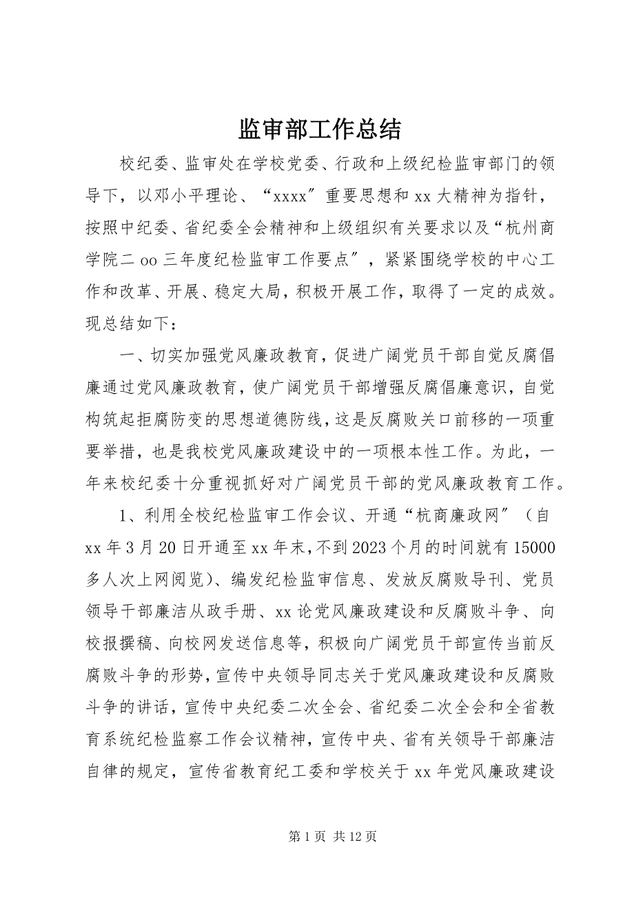 2023年监审部工作总结.docx_第1页