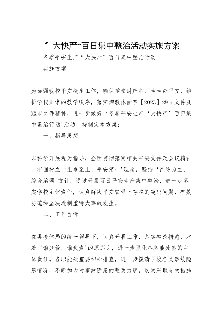 2023年大快严百日集中整治活动实施方案.doc_第1页