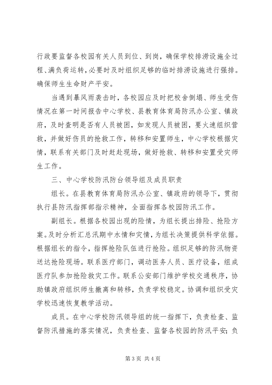 2023年学校防汛工作应急预案学校防洪防汛应急预案.docx_第3页