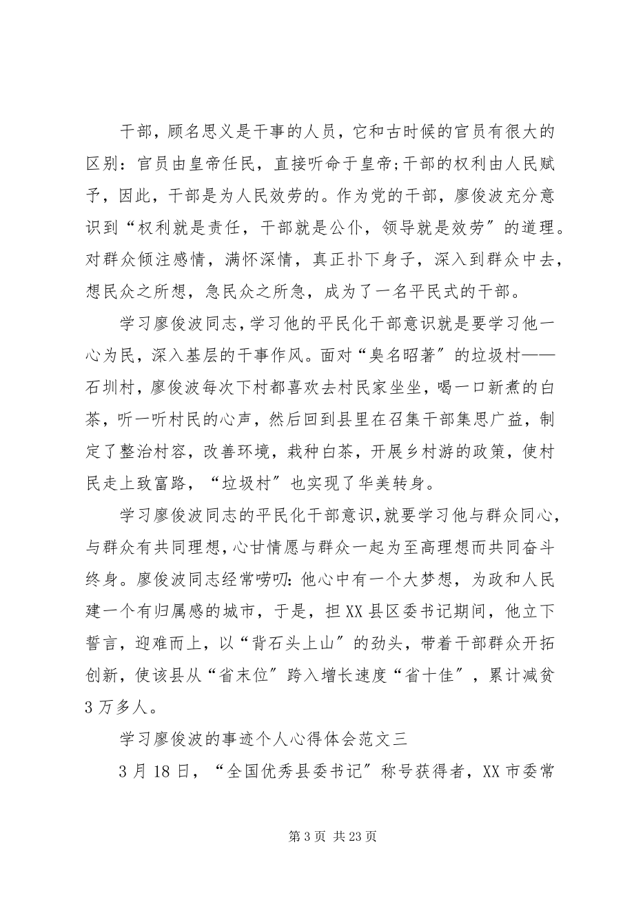 2023年学习廖俊波的事迹个人心得体会多篇.docx_第3页