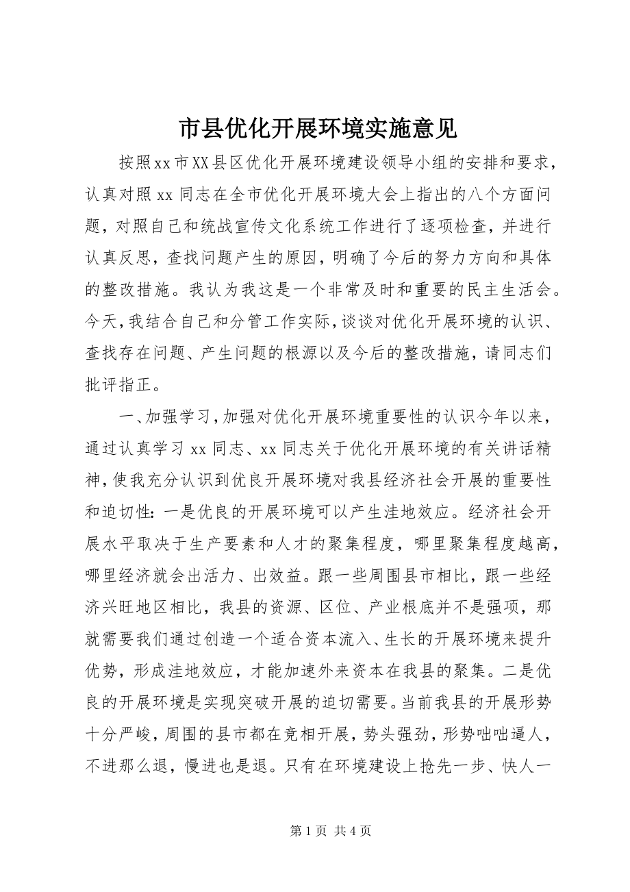 2023年市县优化发展环境实施意见.docx_第1页