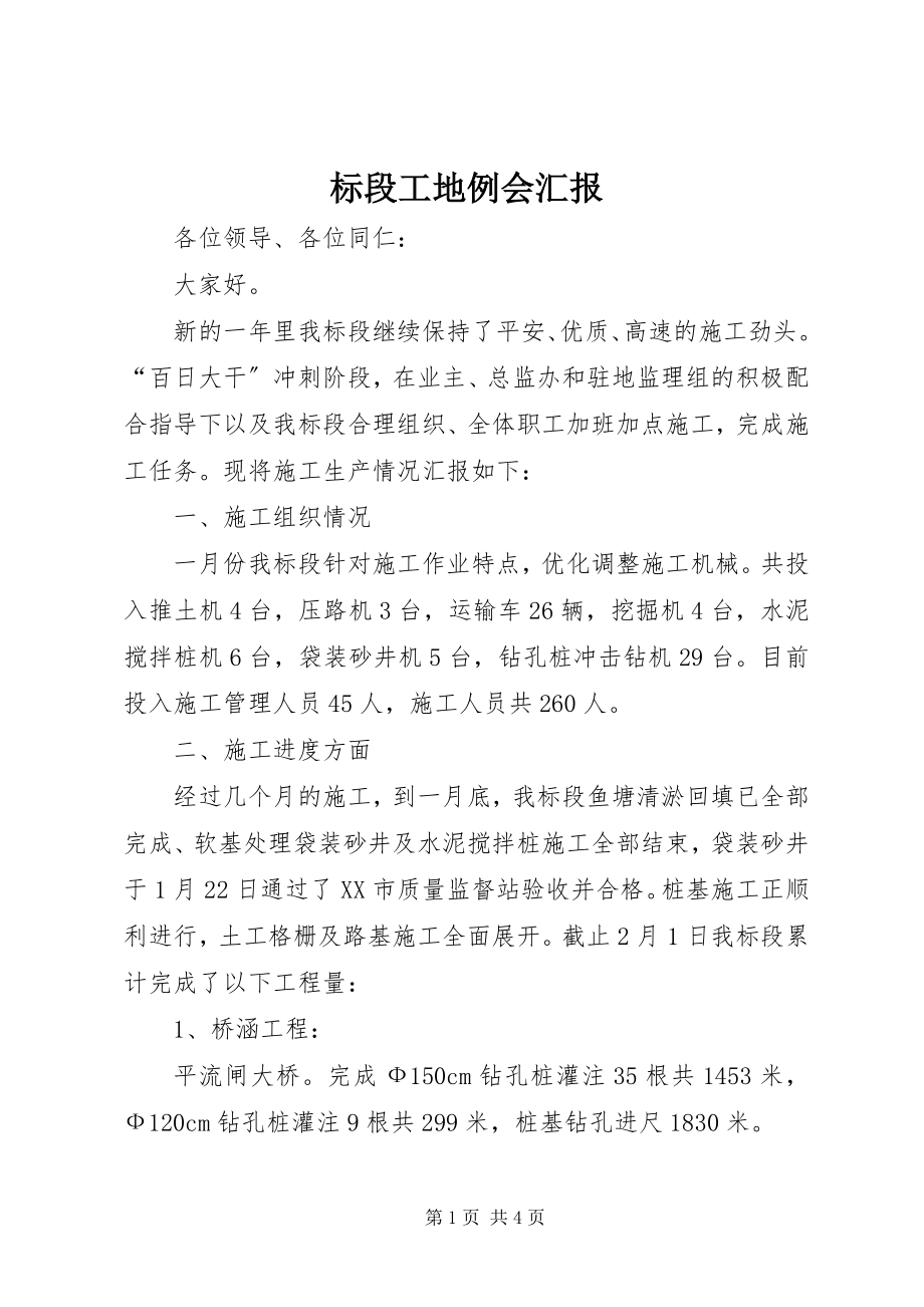 2023年标段工地例会汇报新编.docx_第1页