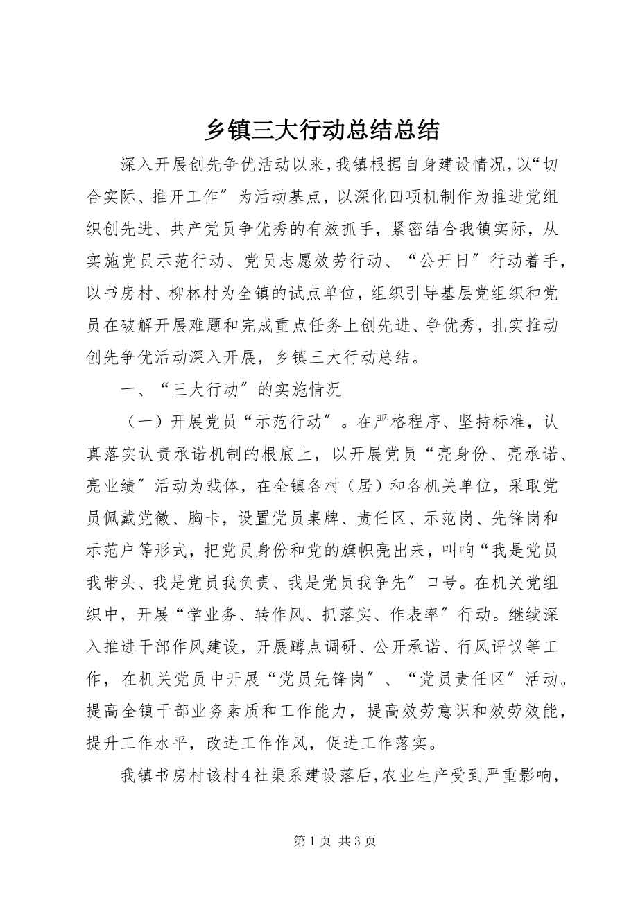 2023年乡镇三大行动总结总结.docx_第1页