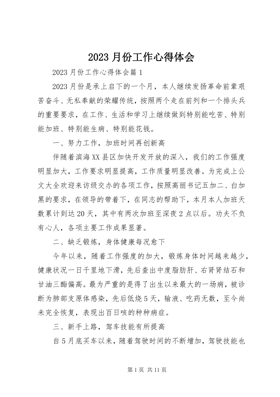 2023年月份工作心得体会新编.docx_第1页