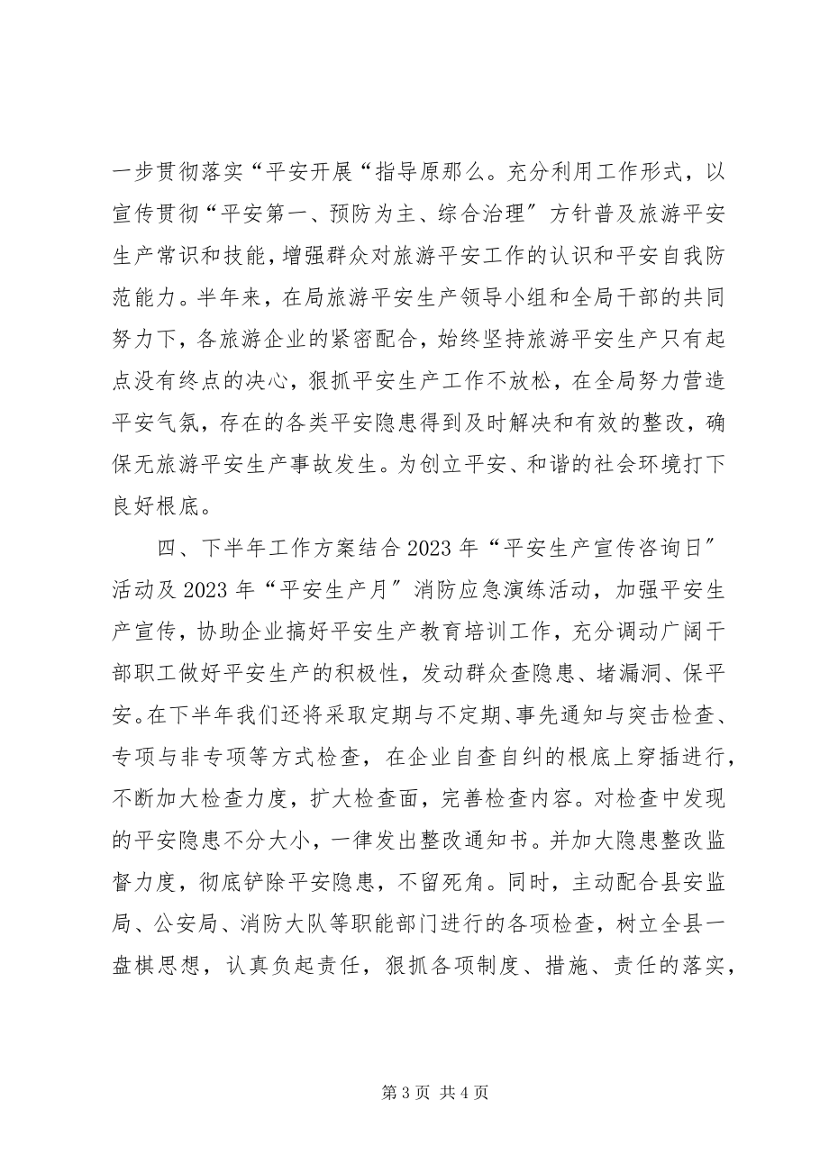 2023年乡镇旅游局安全生产上半年工作总结.docx_第3页