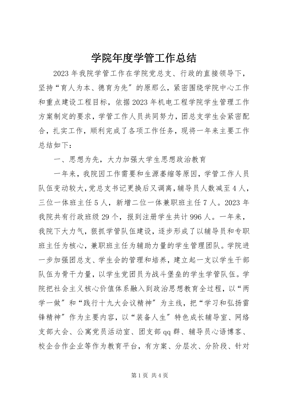 2023年学院年度学管工作总结.docx_第1页