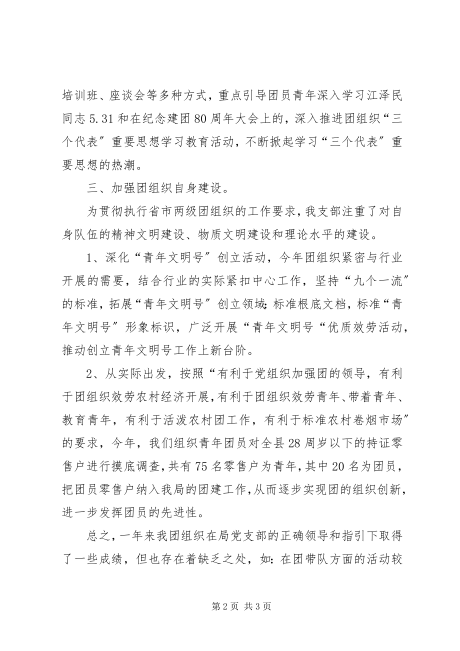 2023年烟草专卖局共青团工作总结.docx_第2页