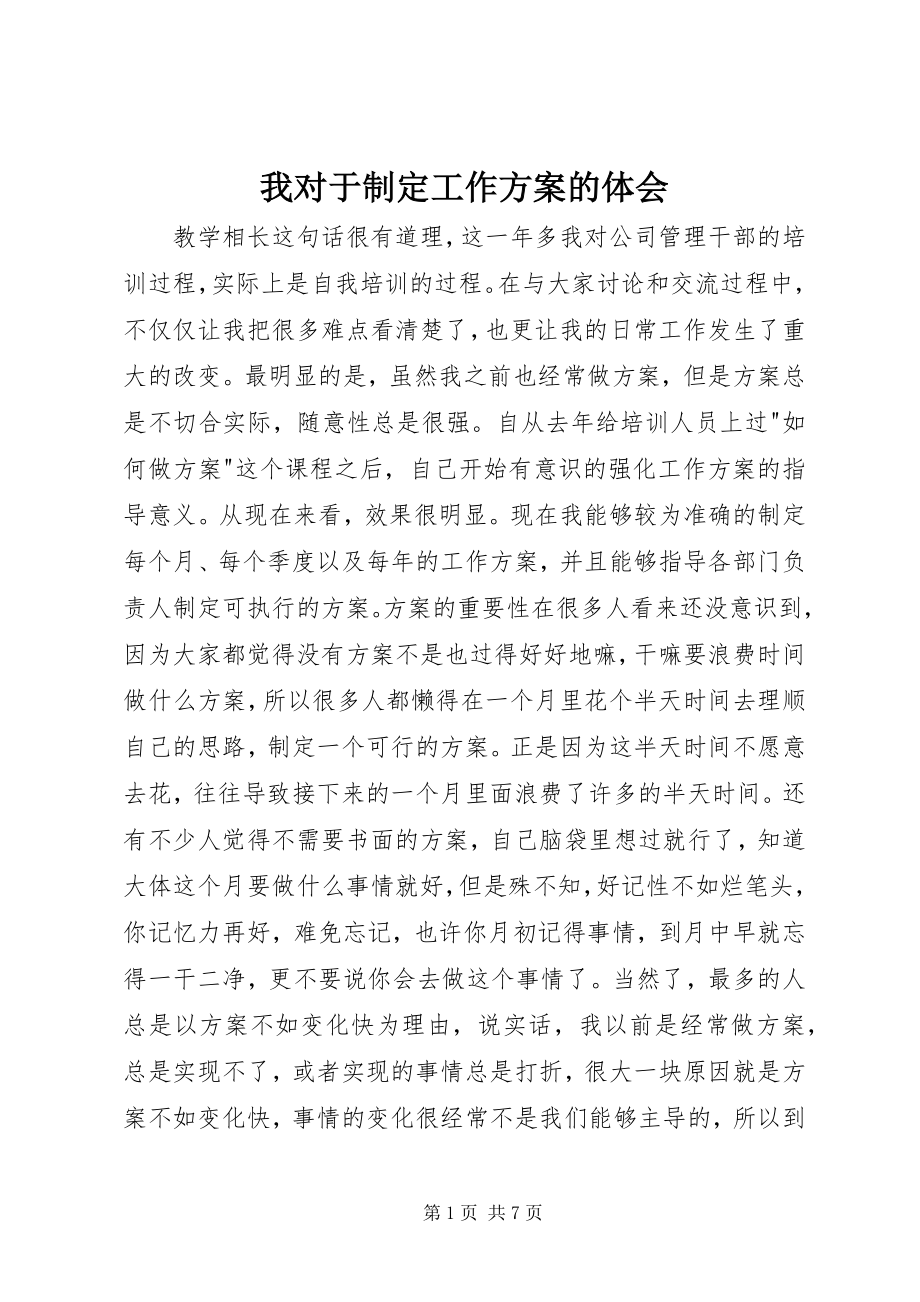 2023年我对于制定工作计划的体会.docx_第1页