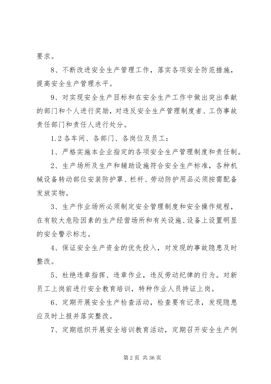 2023年年度安全生产目标实施计划和考核办法.docx_第2页