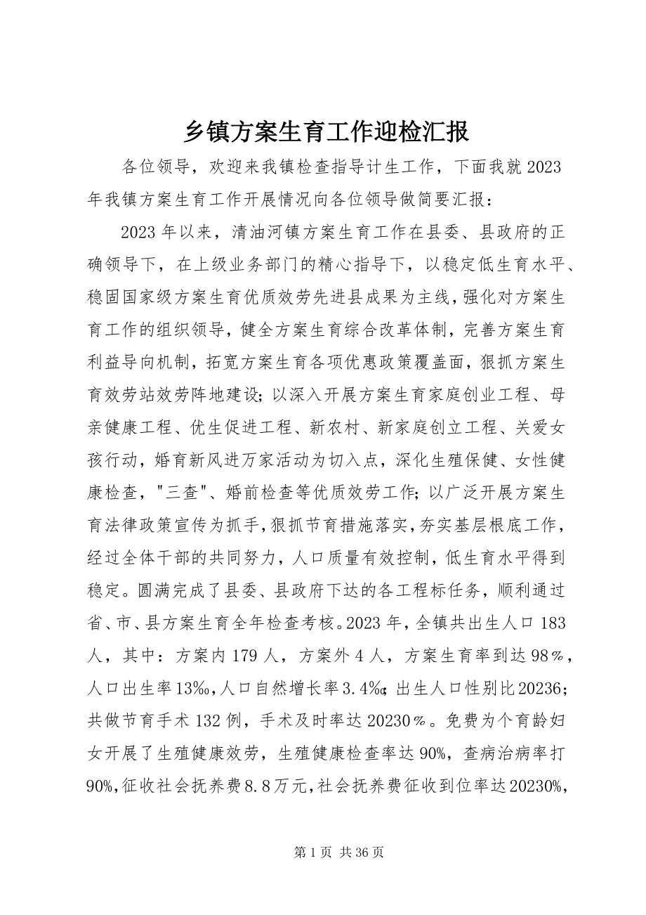 2023年乡镇计划生育工作迎检汇报.docx_第1页