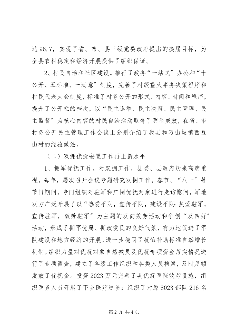 2023年县民政工作总结.docx_第2页