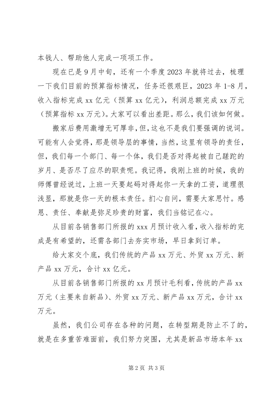 2023年公司所面临的实际情况心得致辞.docx_第2页