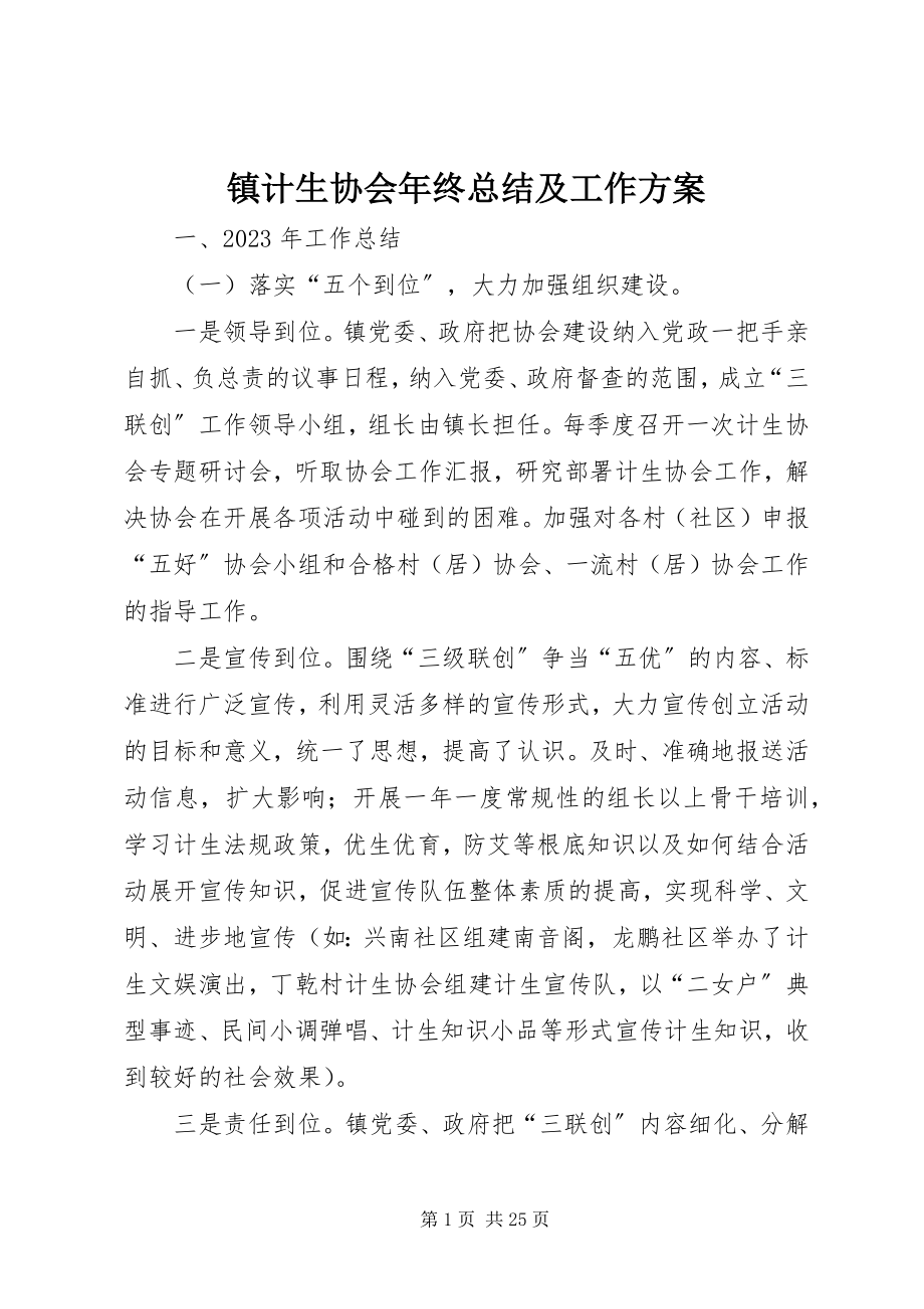 2023年镇计生协会年终总结及工作计划.docx_第1页