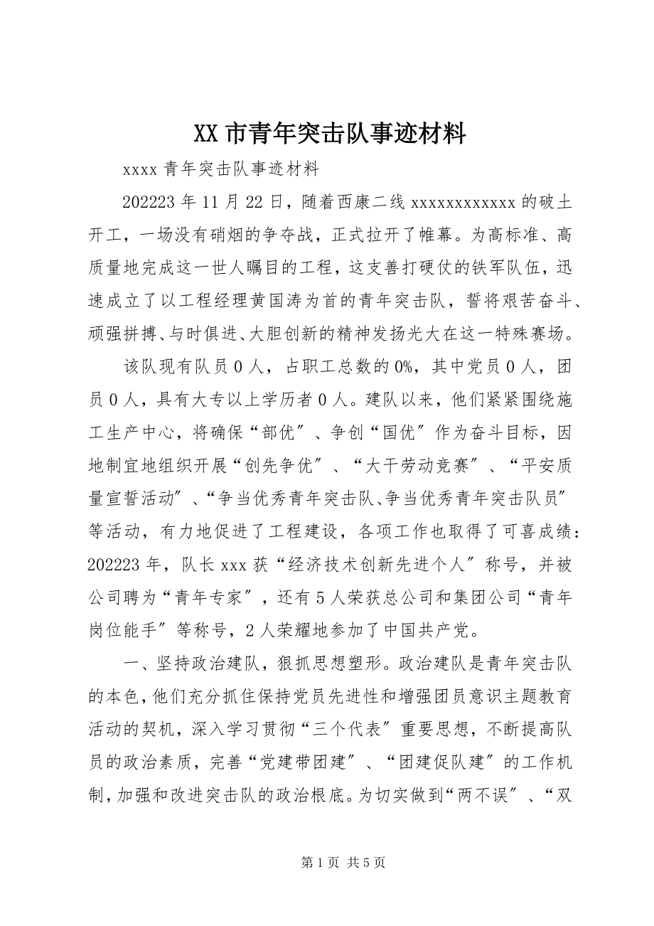 2023年XX市青年突击队事迹材料新编.docx_第1页