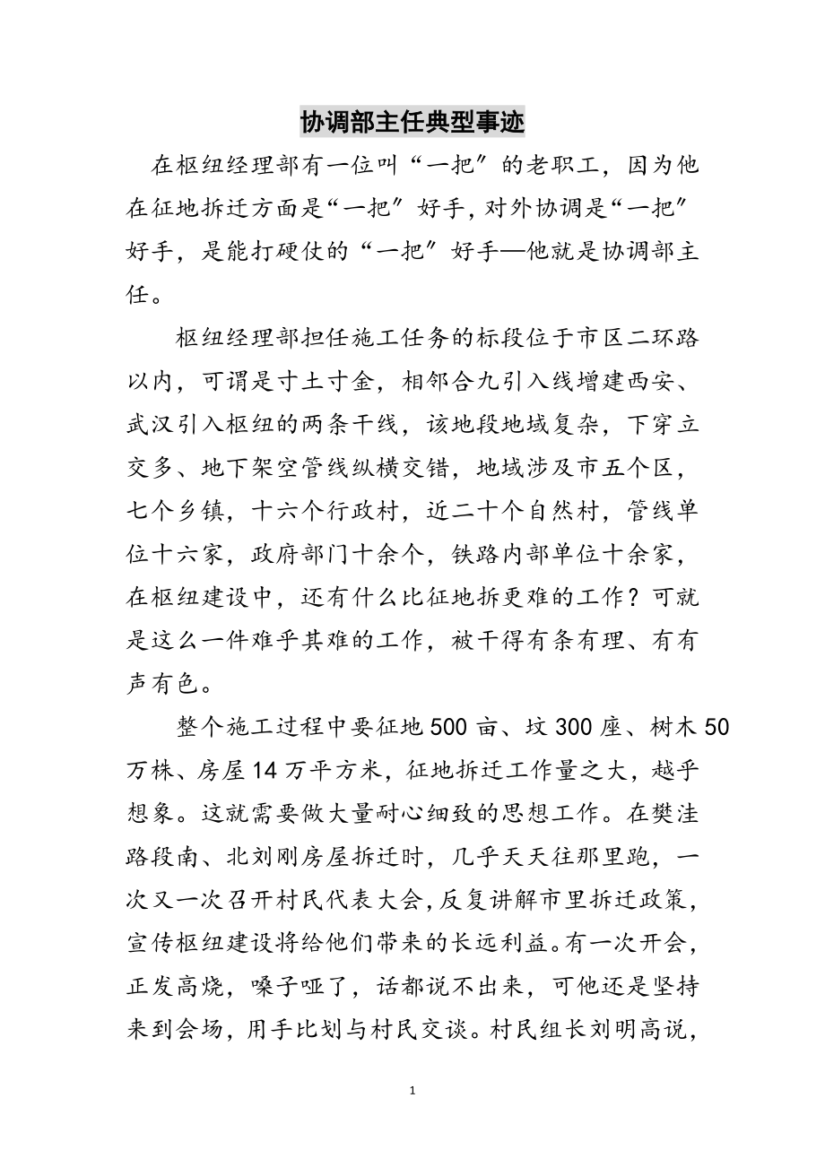 2023年协调部主任典型事迹范文.doc_第1页