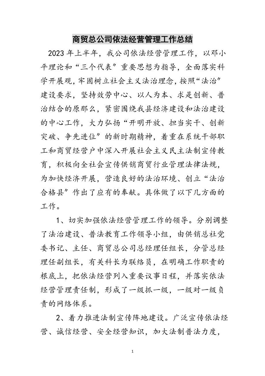 2023年商贸总公司依法经营管理工作总结范文.doc_第1页