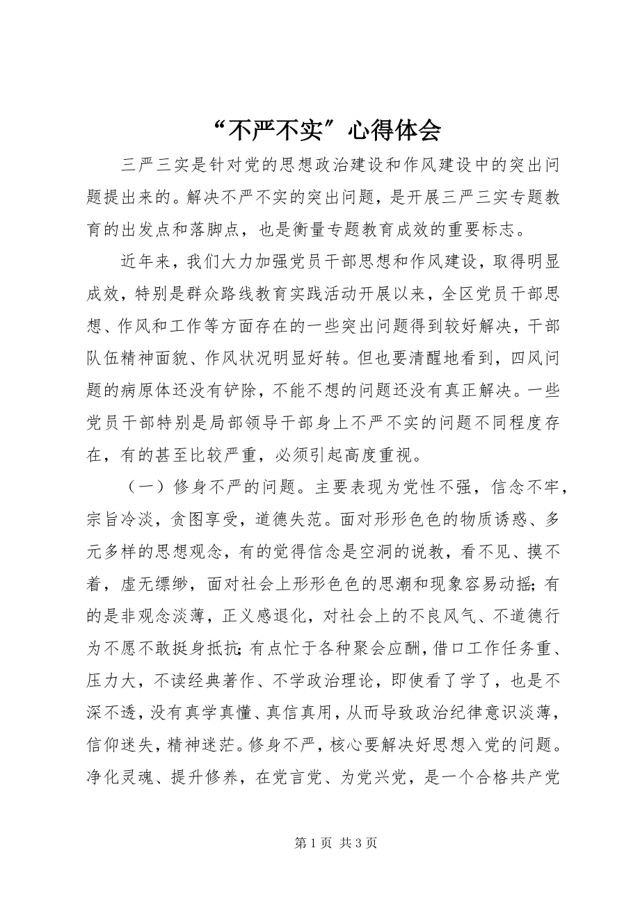 2023年不严不实心得体会.docx_第1页