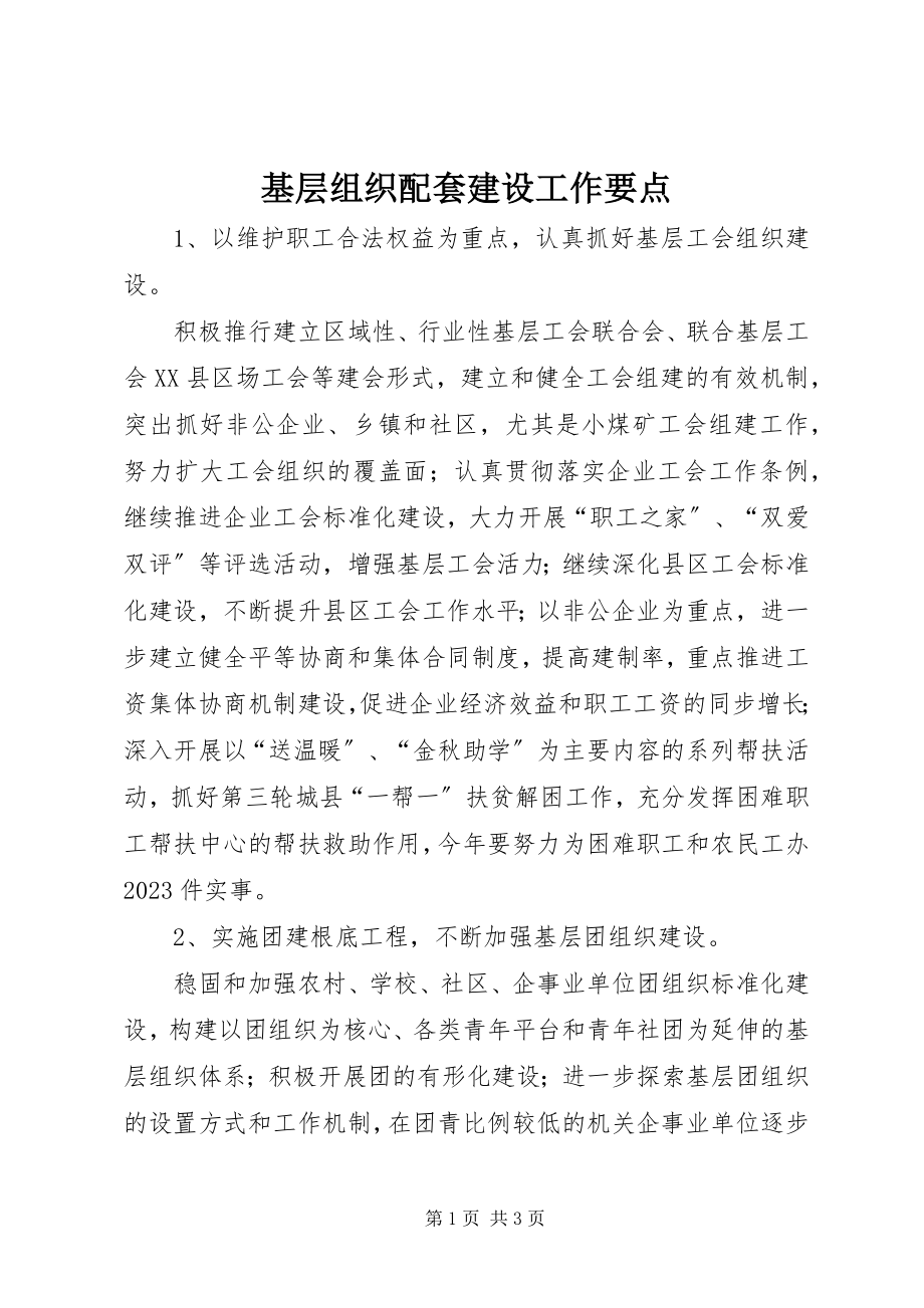 2023年基层组织配套建设工作要点.docx_第1页