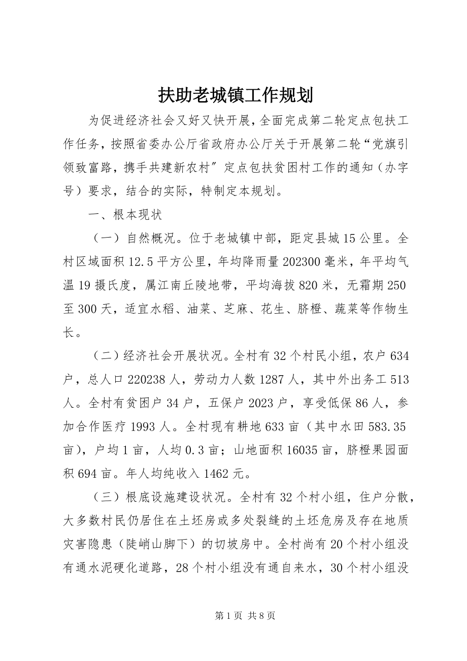 2023年扶助老城镇工作规划.docx_第1页