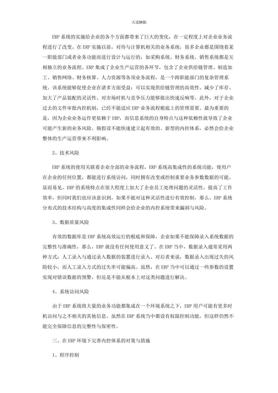 2023年ERP环境下对内部控制的要求.docx_第2页