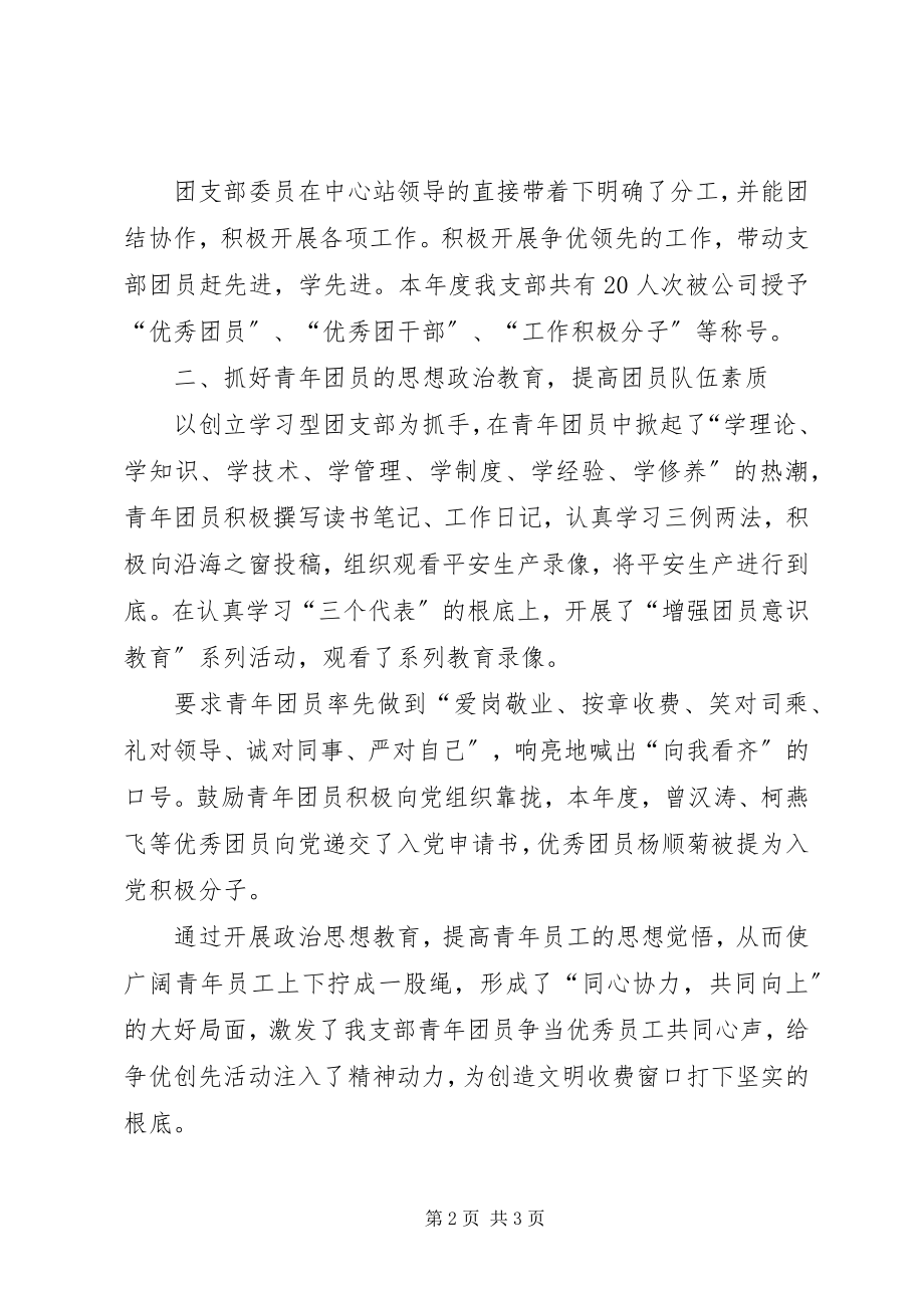 2023年收费站团支部年终工作总结.docx_第2页