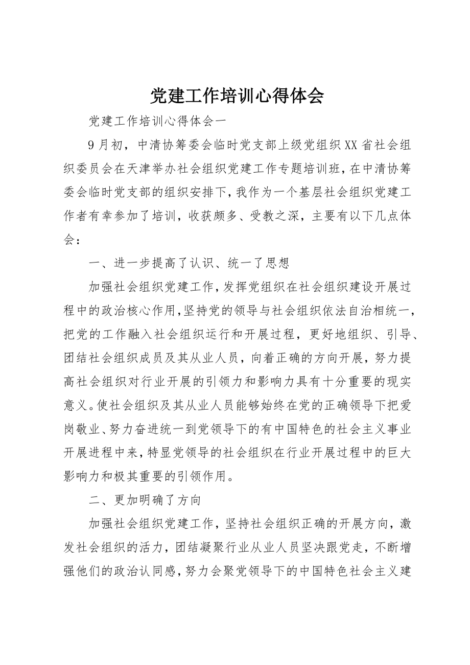 2023年党建工作培训心得体会.docx_第1页