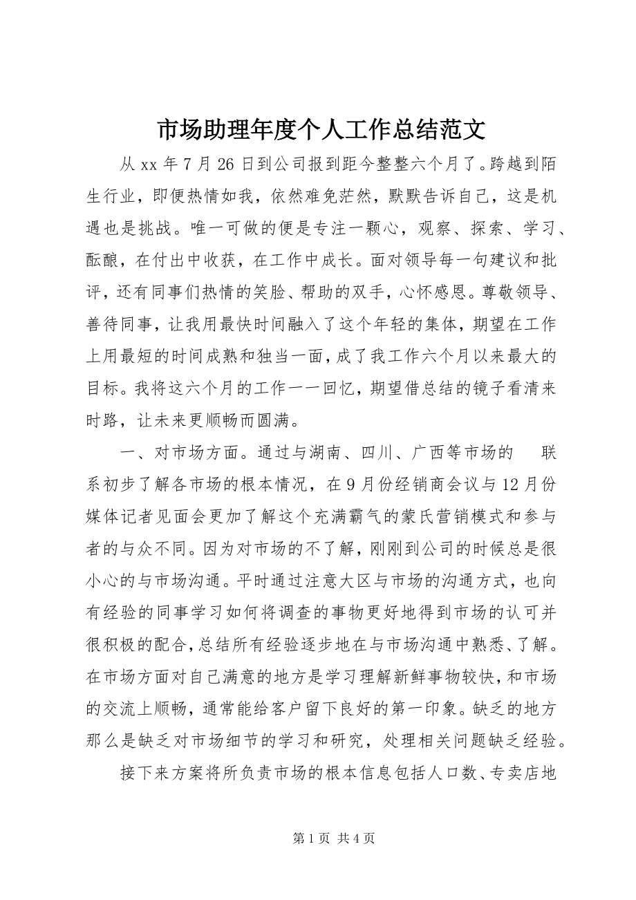 2023年市场助理年度个人工作总结.docx_第1页