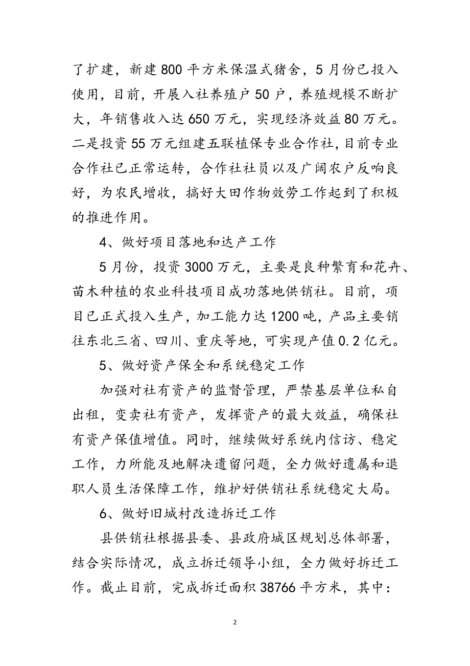 2023年县供销社半年工作总结范文.doc_第2页