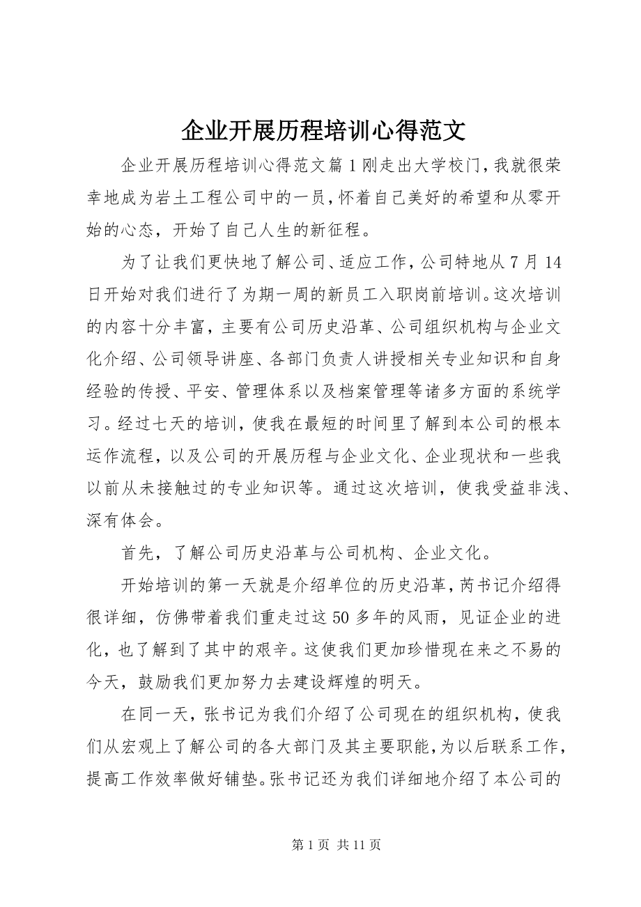 2023年企业发展历程培训心得2.docx_第1页