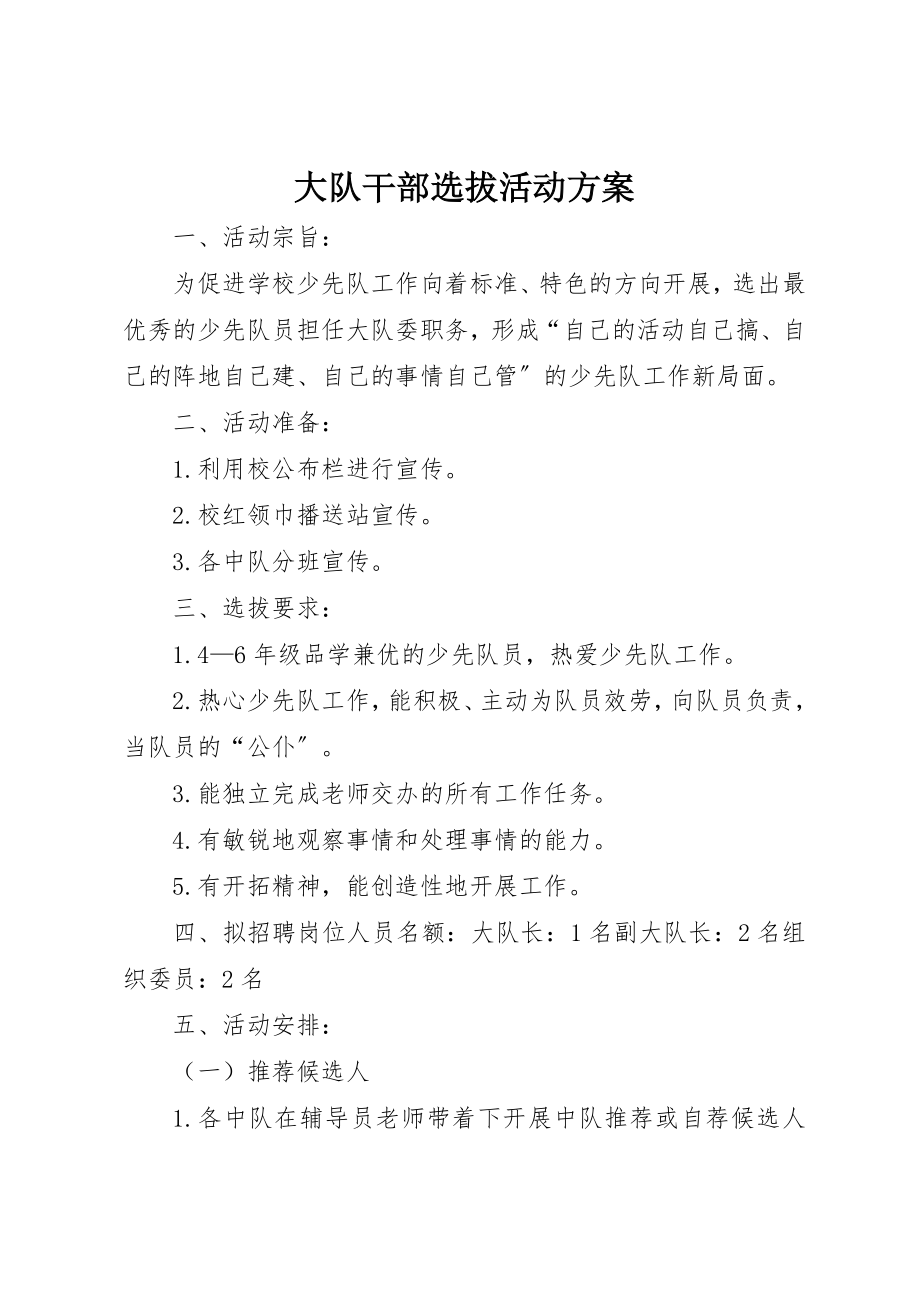 2023年大队干部选拔活动方案新编.docx_第1页