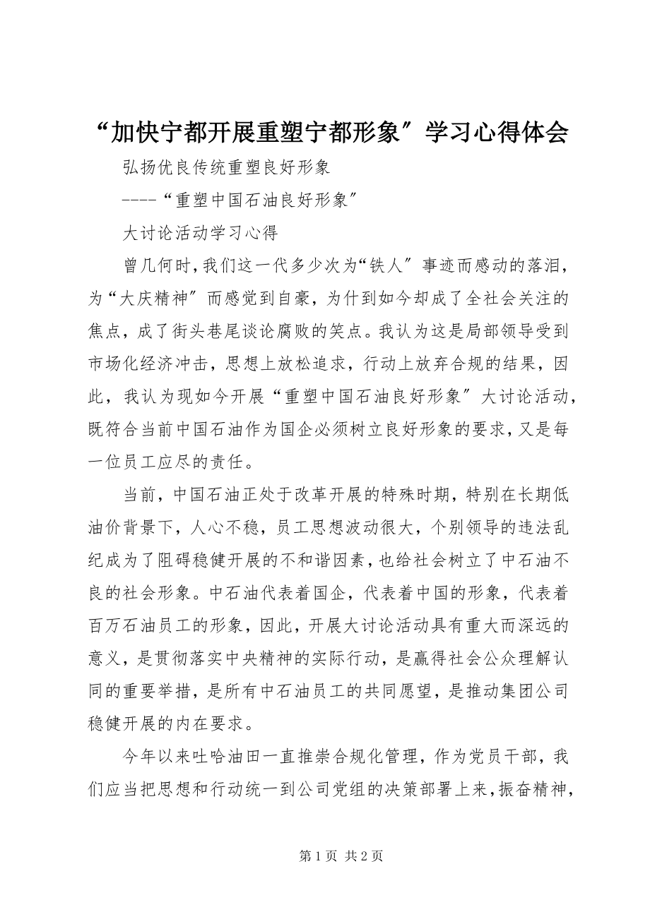 2023年“加快宁都发展重塑宁都形象”学习心得体会新编.docx_第1页