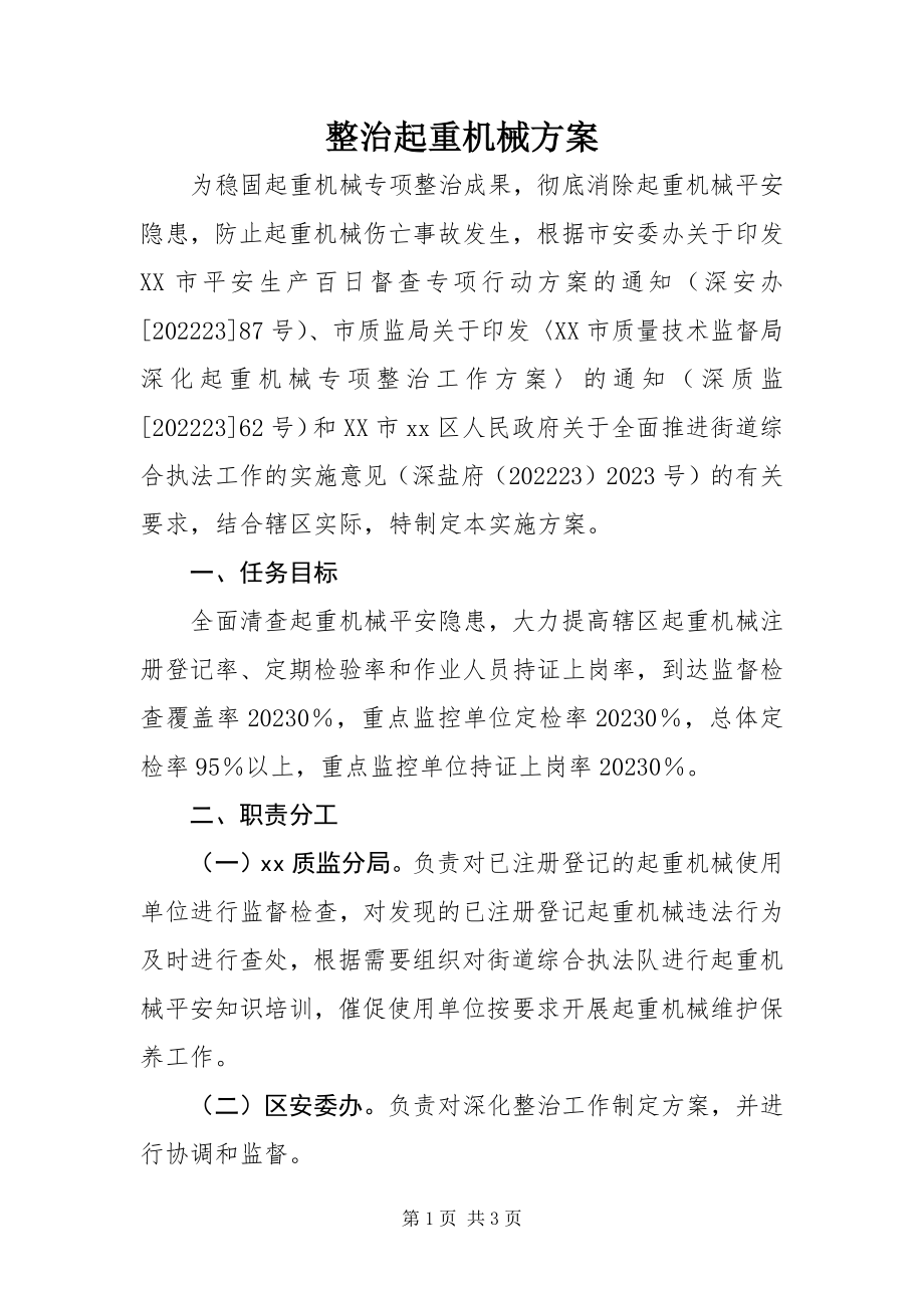 2023年整治起重机械方案.docx_第1页