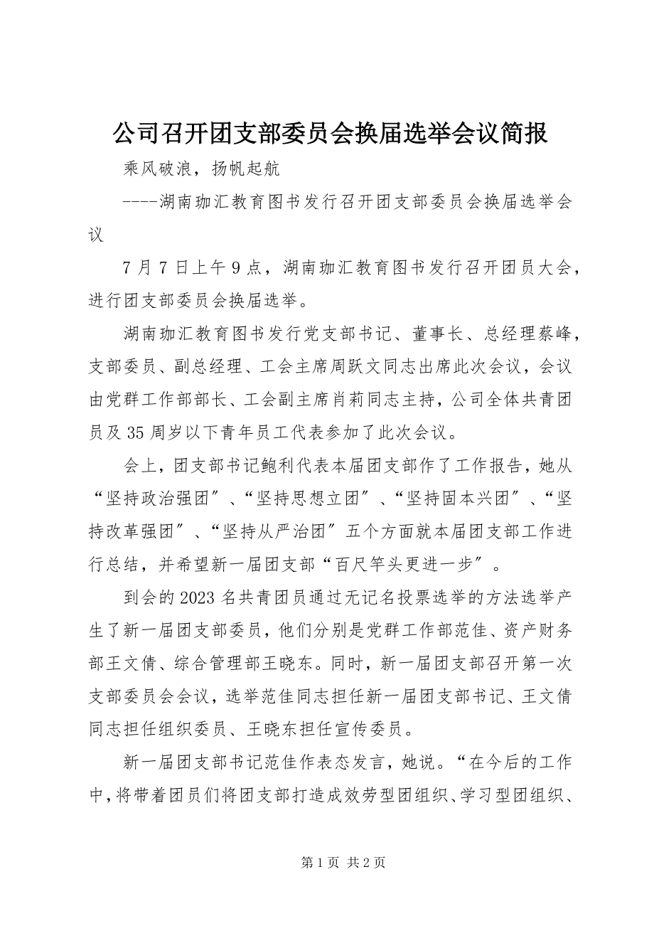 2023年公司召开团支部委员会换届选举会议简报.docx_第1页