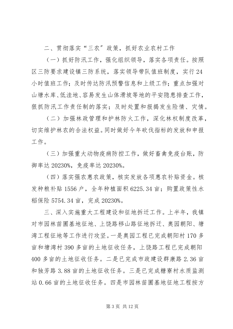 2023年乡镇上半年主要工作总结和工作计划.docx_第3页