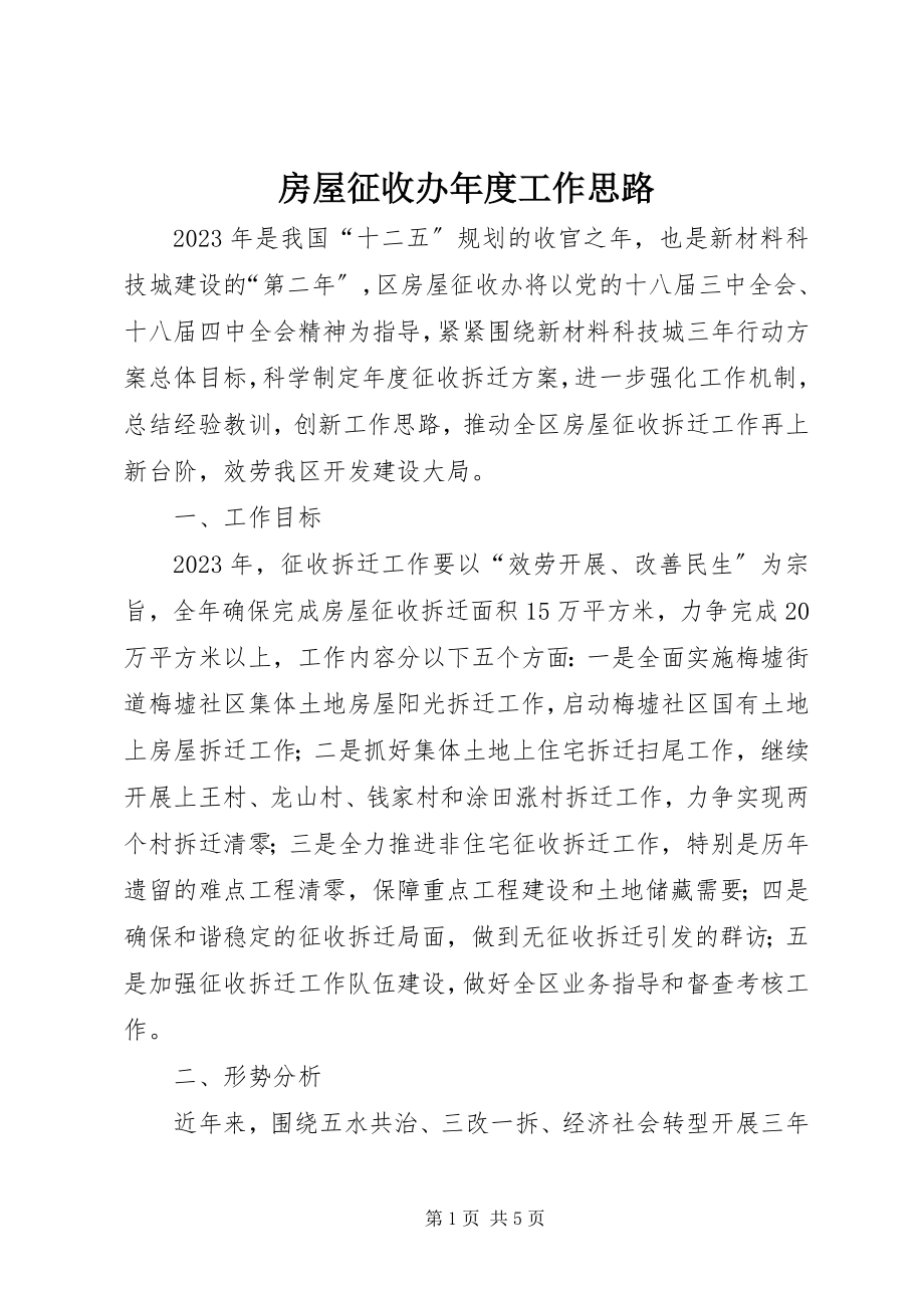 2023年房屋征收办年度工作思路.docx_第1页