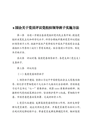 2023年XX国企党员评议党组织领导班子实施办法.doc