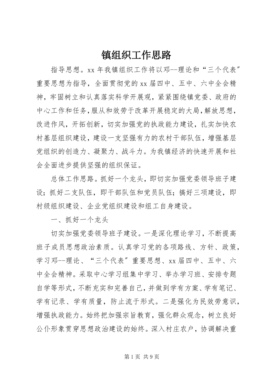 2023年镇组织工作思路.docx_第1页