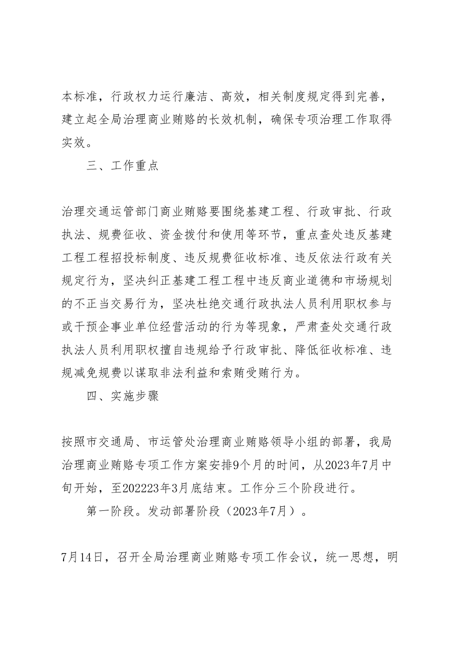 2023年交通分局治理商业贿赂实施方案 .doc_第2页