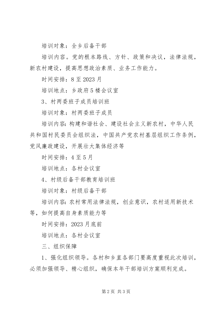 2023年乡镇干部培训工作计划.docx_第2页