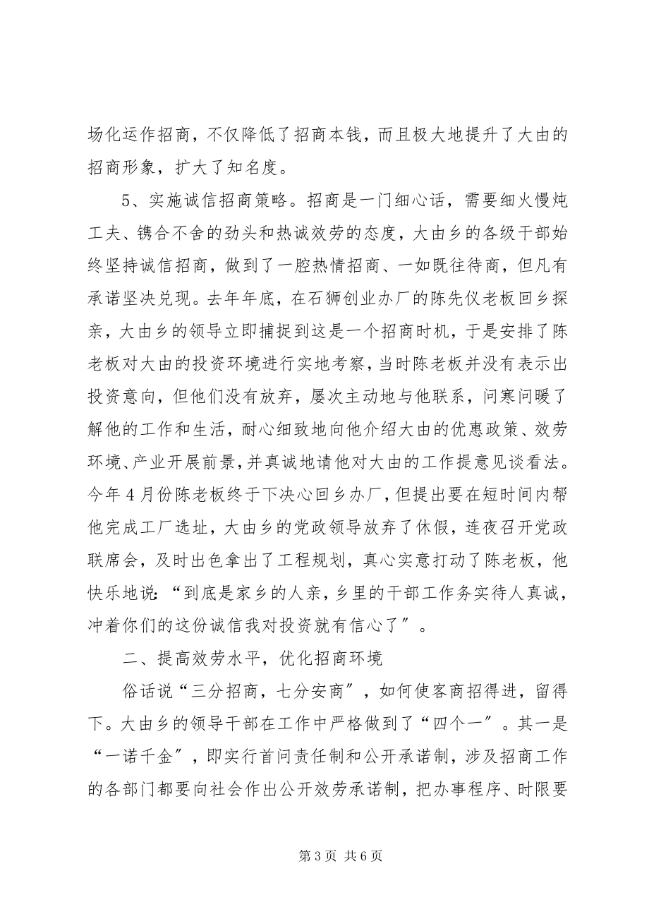 2023年X乡招商引资工作经验材料新编.docx_第3页