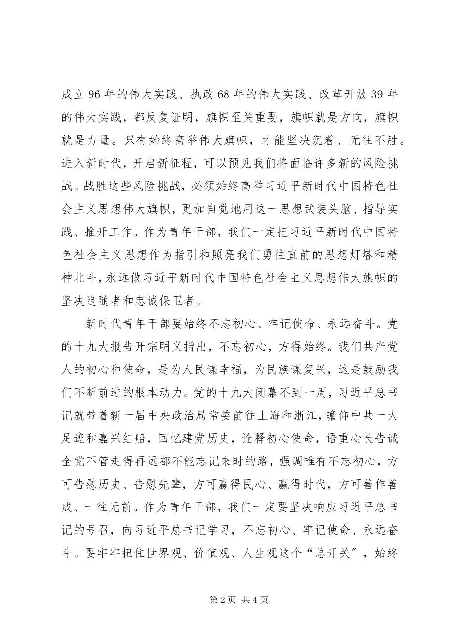 2023年新时代青年干部学习十九大心得.docx_第2页