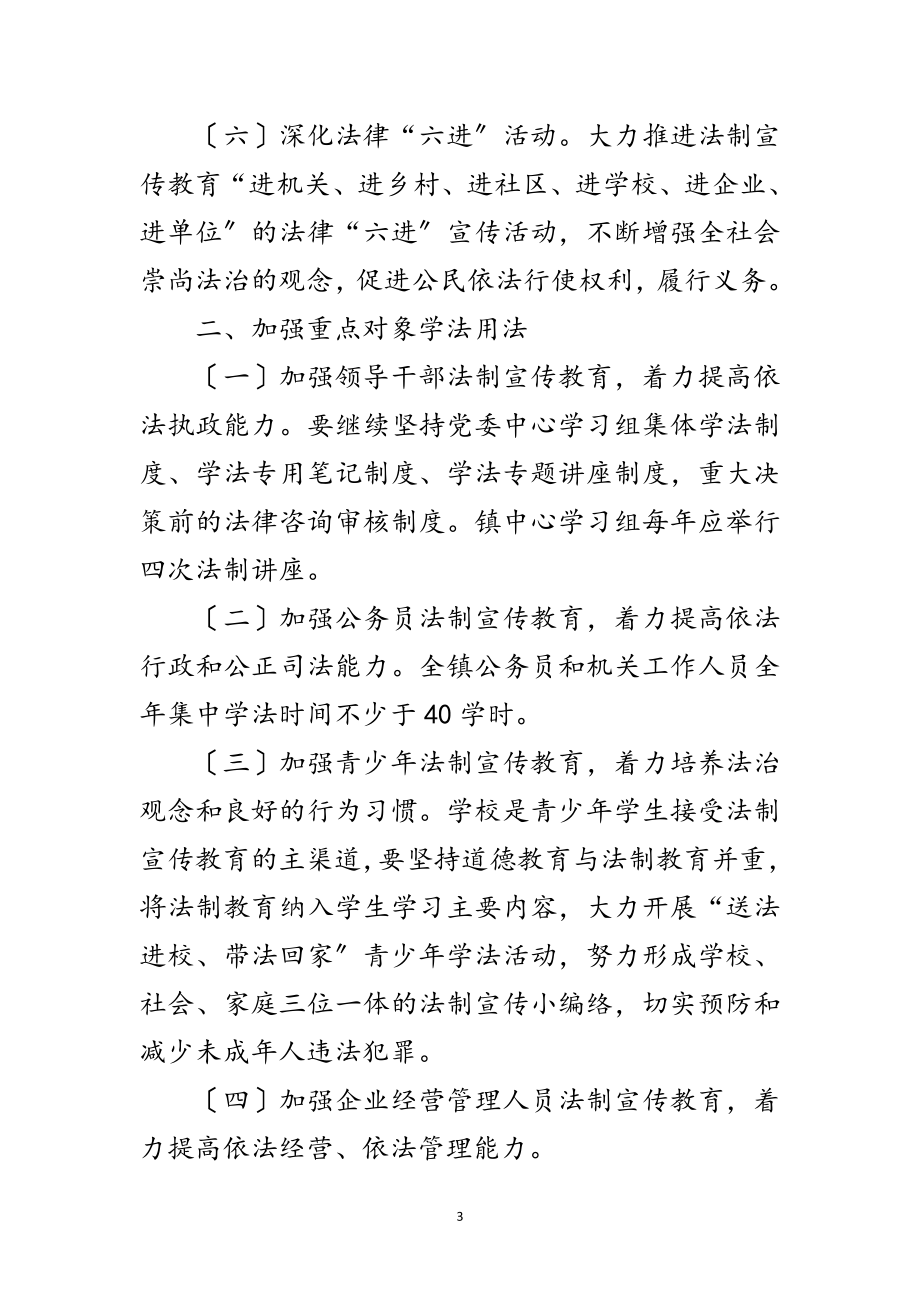 2023年年乡镇普法依法治理工作意见范文.doc_第3页