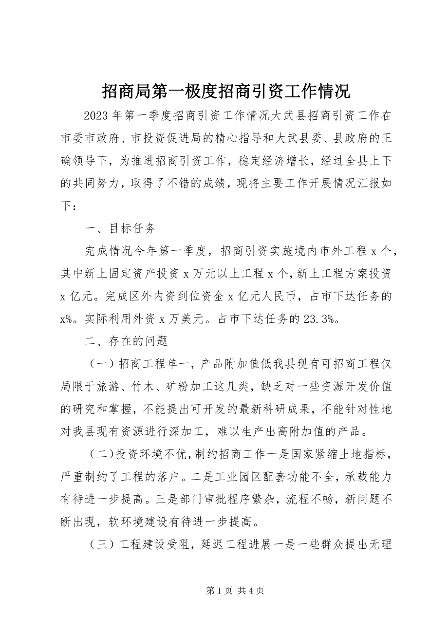 2023年招商局第一极度招商引资工作情况.docx_第1页