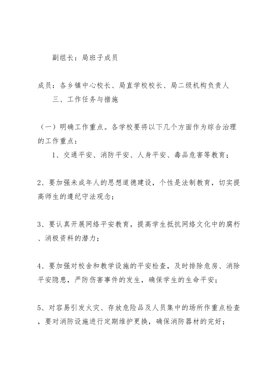 2023年关于年开展校园及周边环境综合治理的实施方案.doc_第2页