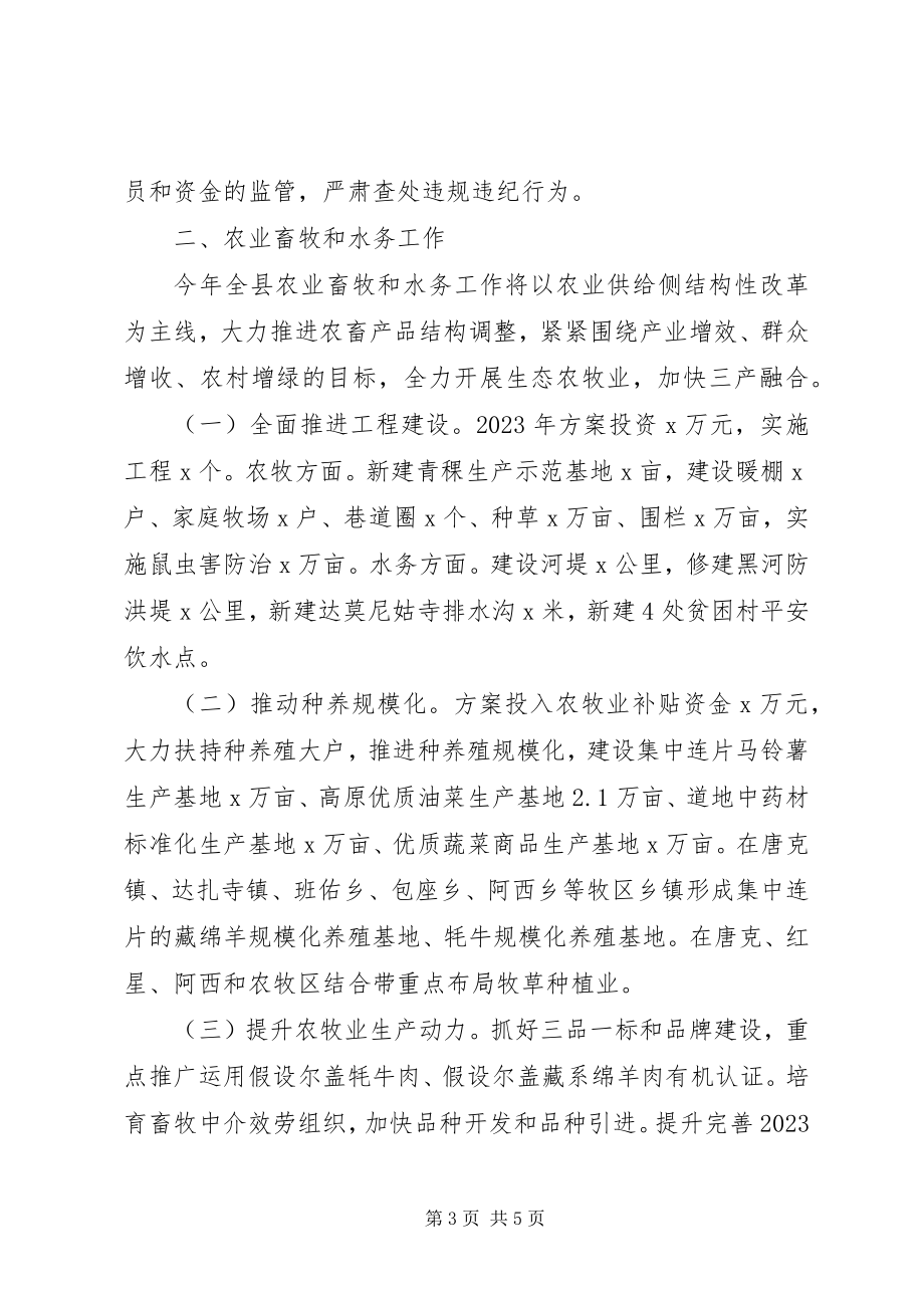 2023年县人民政府副县长县委县政府工作会议致辞稿.docx_第3页