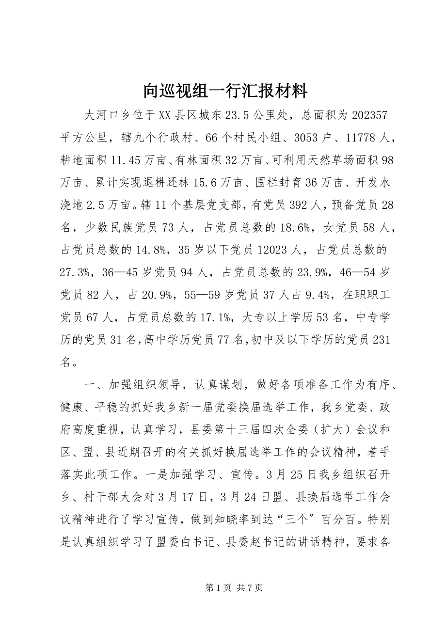 2023年向巡视组一行汇报材料.docx_第1页